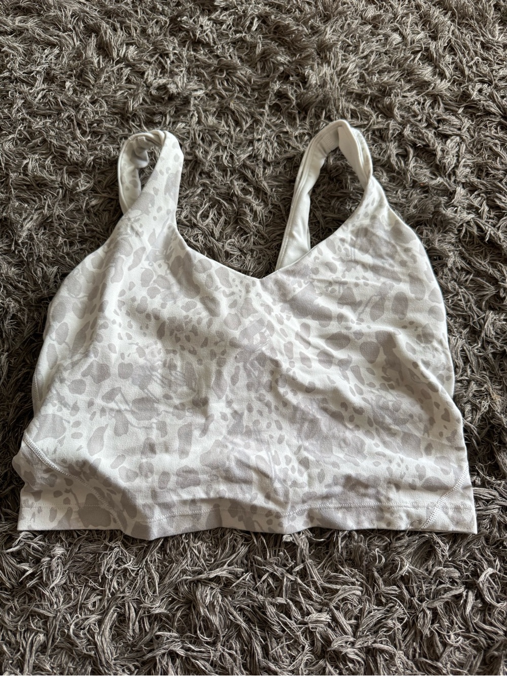 lululemon athletica white patterned sports bra top
